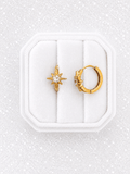 10mm Gold Starburst Huggies - Cherry On Top Jewelry Co.