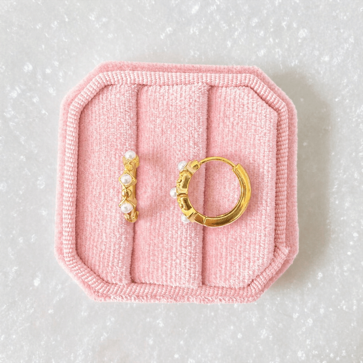 10mm Golden Pearl Huggies - Cherry On Top Jewelry Co.