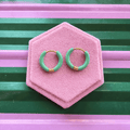 10mm Green Enamel Dipped Huggies - Cherry On Top Jewelry Co.