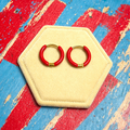 10mm Red Enamel Dipped Huggies - Cherry On Top Jewelry Co.