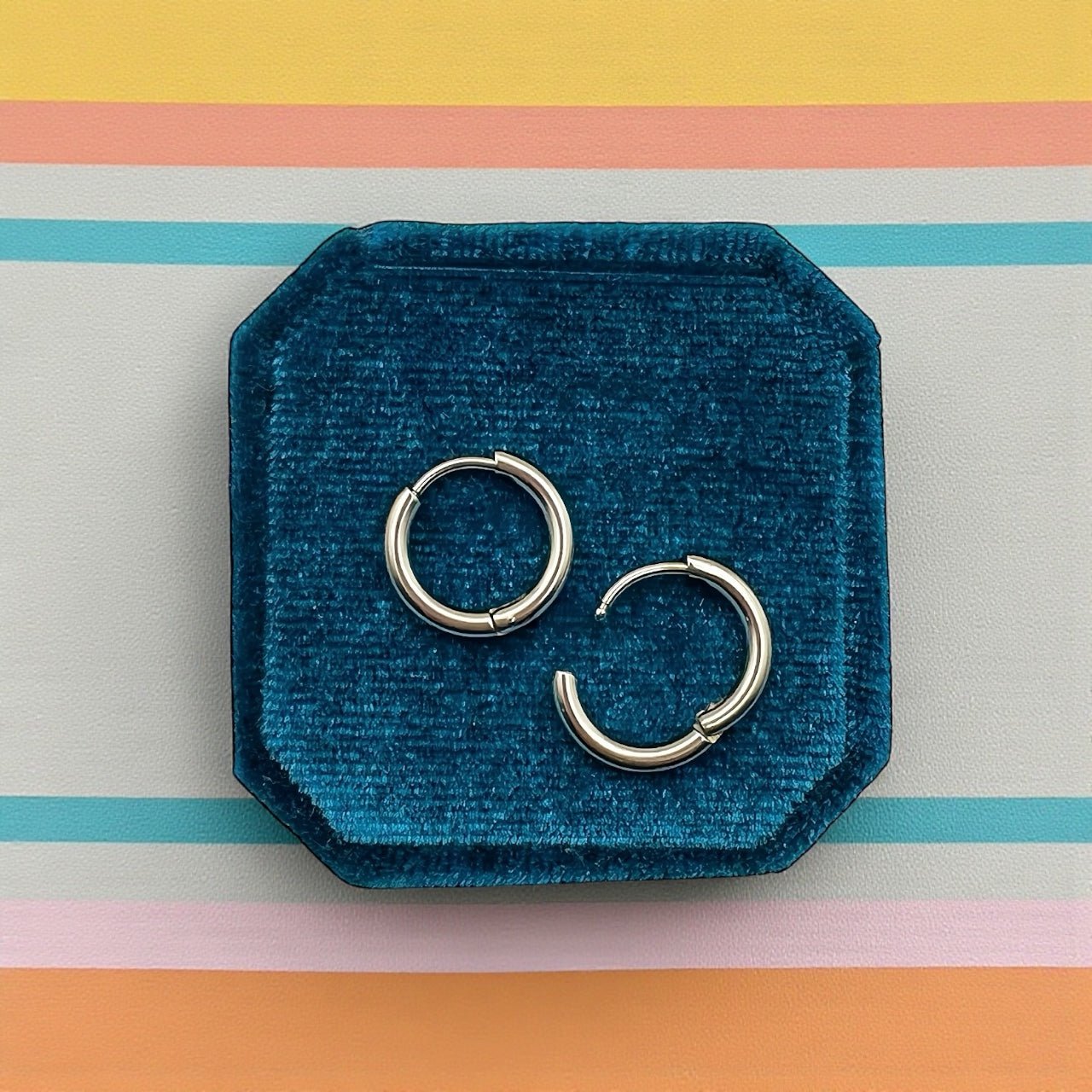 10mm Silver Charm Compatible Huggies - Cherry On Top Jewelry Co.