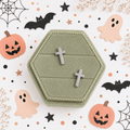10mm Silver Cross Screwbacks - Cherry On Top Jewelry Co.