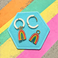 10mm White Huggies & Rainbow Charms - Cherry On Top Jewelry Co.