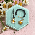 12mm Black Huggies & Daisy Charms - Cherry On Top Jewelry Co.
