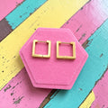 14mm Gold Square Huggies - Cherry On Top Jewelry Co.