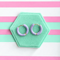 15mm Purple Enamel Dipped Huggies - Cherry On Top Jewelry Co.