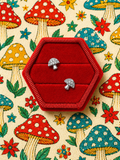 Silver Sparkling Mushroom Ballbacks