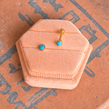 4mm Circle Gold & Turquoise Screwbacks - Cherry On Top Jewelry Co.