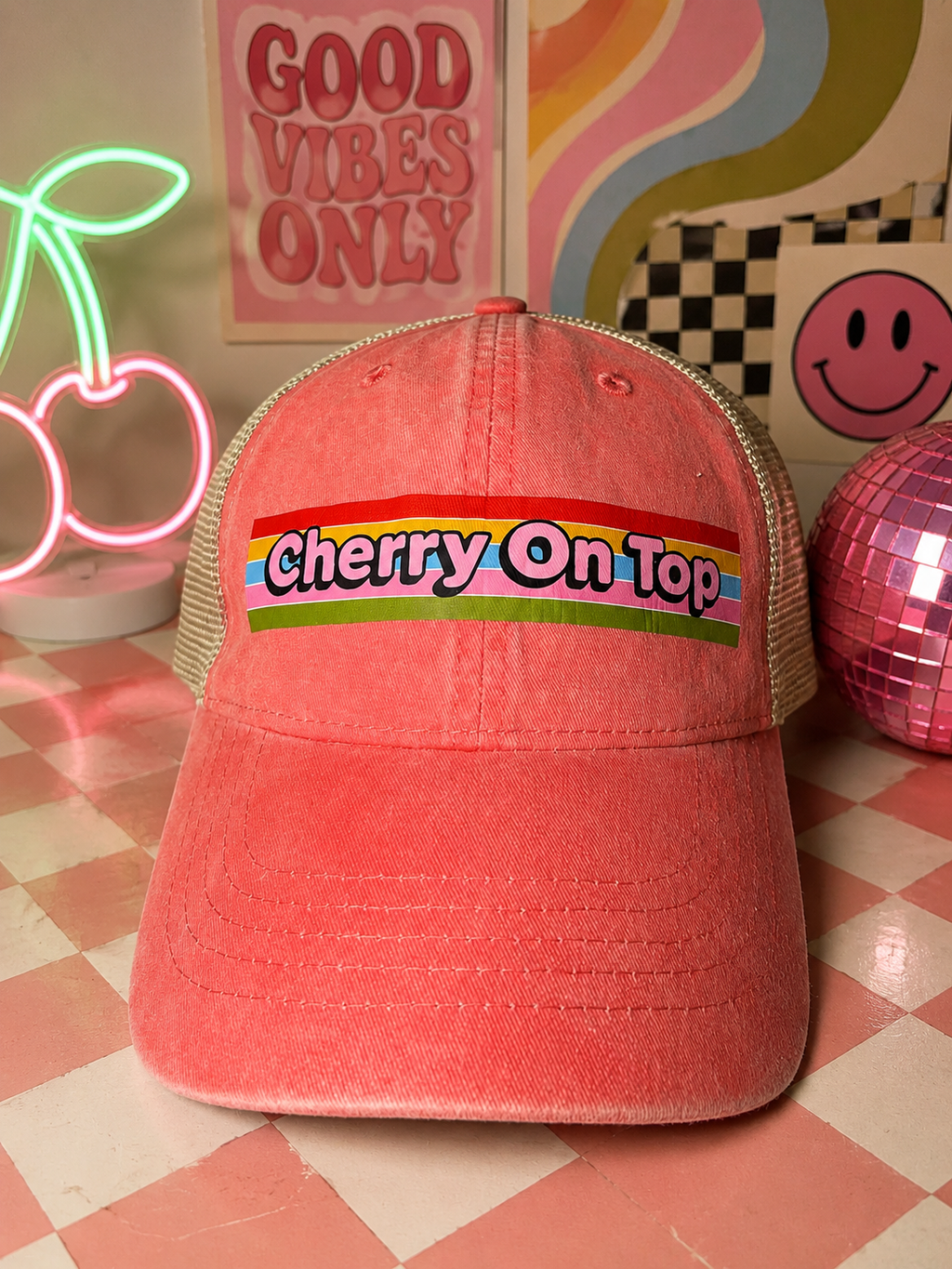 Retro Cherry On Top Hat