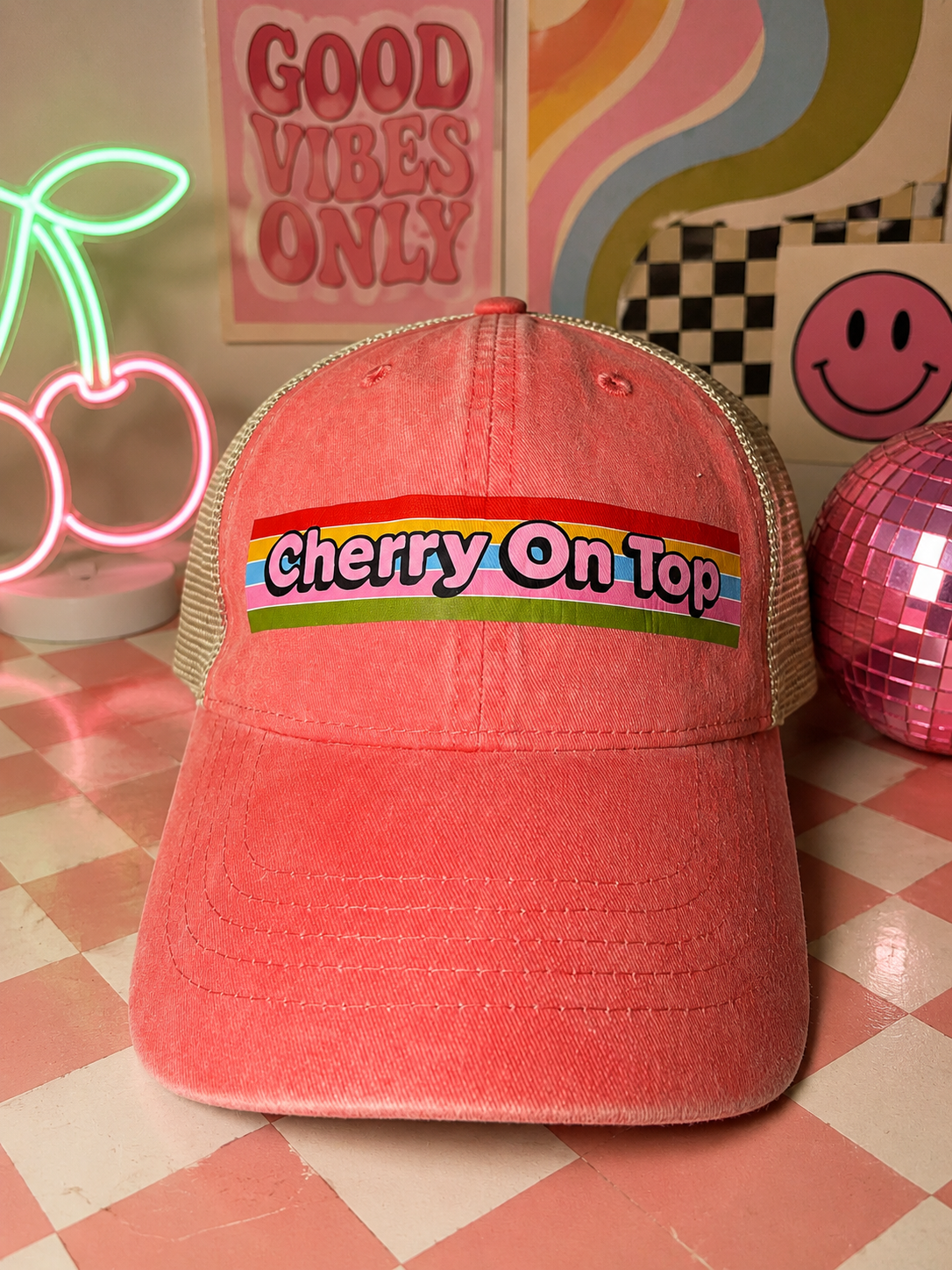 Retro Cherry On Top Hat