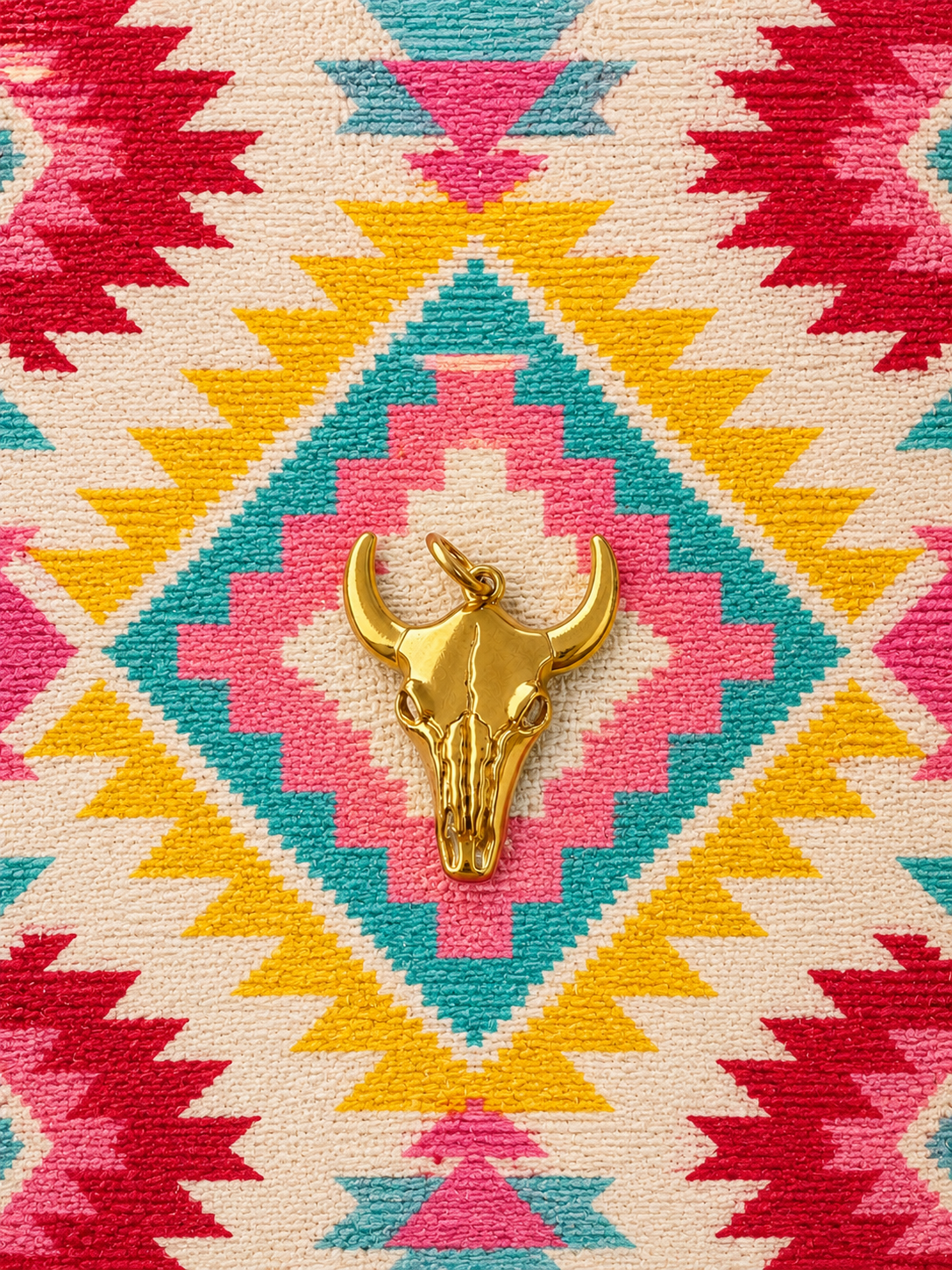 Necklace Bull Skull Charm