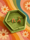8mm Retro Rainbow Screwbacks - Cherry On Top Jewelry Co.