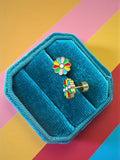 9mm Retro Flower Press - Backs - Cherry On Top Jewelry Co.