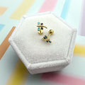 Light and Dark Blue Dragonfly Screwbacks