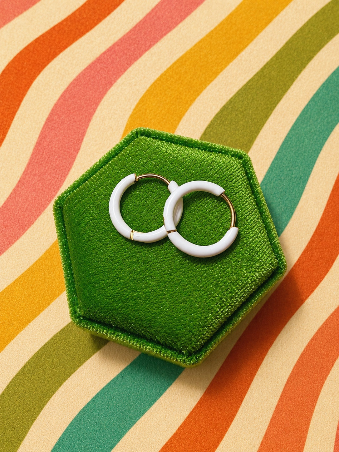 12mm White Enamel Huggies