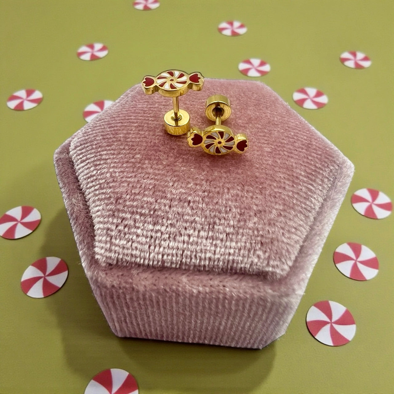 Peppermint Candy Screwbacks