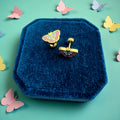 Mauve/Blue Butterfly Screwbacks