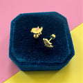 Gold Yellow Sweet Birdie Screwbacks