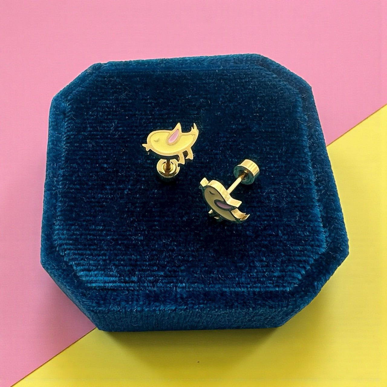 Gold Yellow Sweet Birdie Screwbacks
