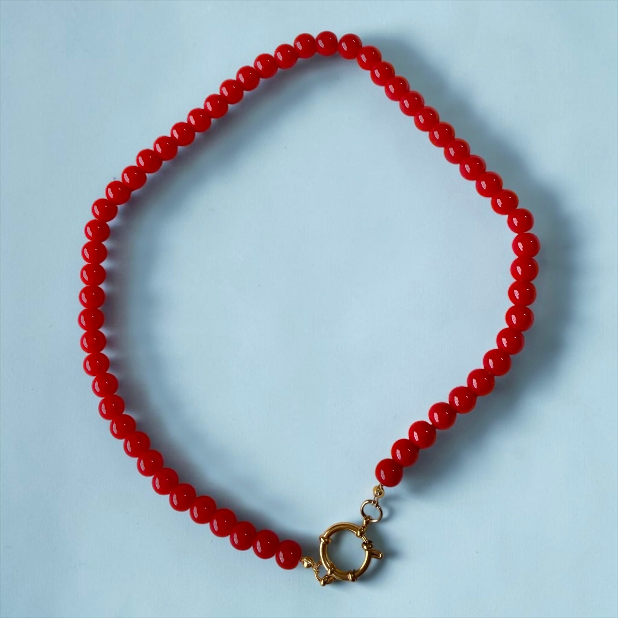 Titanium Steel Interchangeable Charm Necklace Red