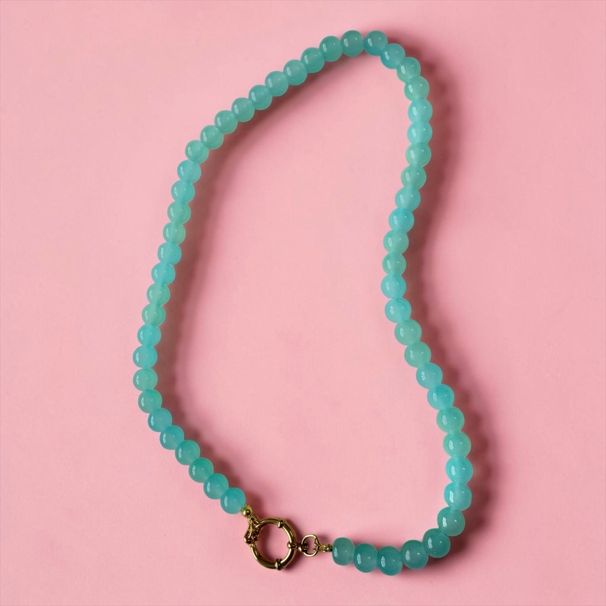 Titanium Steel Interchangeable Charm Necklace Aqua