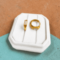 Baguette Rectangle Gold Huggies - Cherry On Top Jewelry Co.