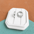 Baguette Rectangle Silver Huggies - Cherry On Top Jewelry Co.