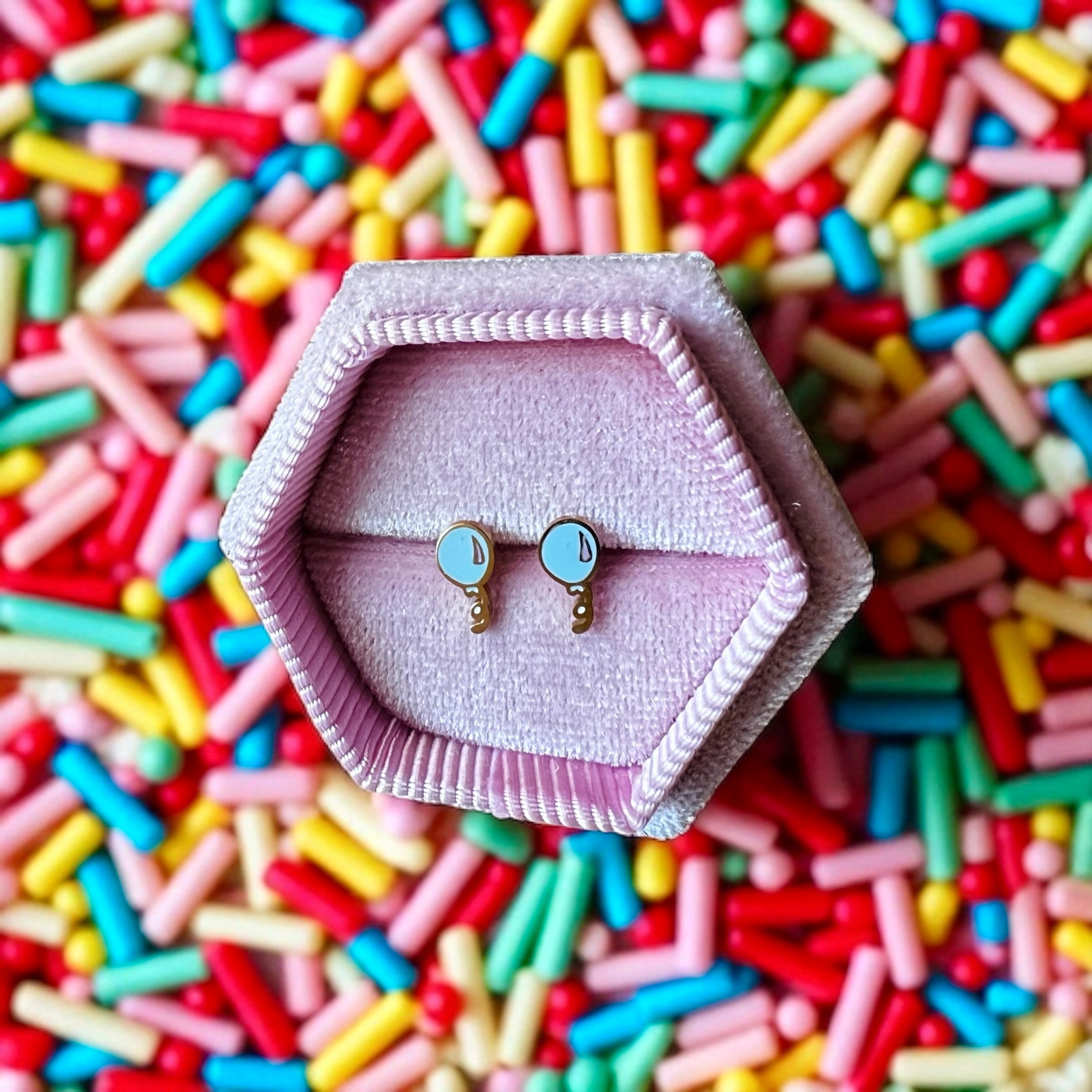 Blue Birthday Balloon Screwbacks - Cherry On Top Jewelry Co.