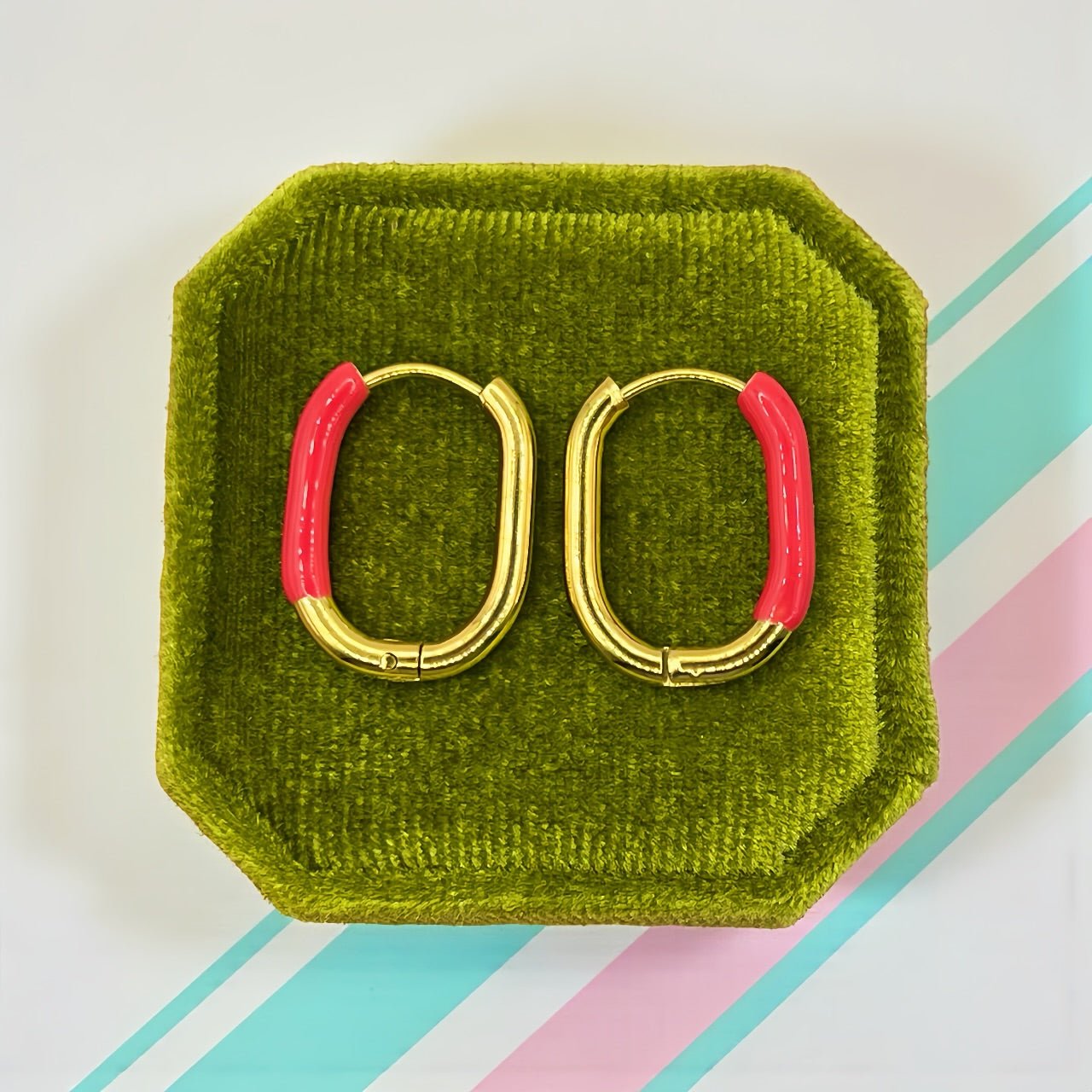 Electric Pink U Shaped Huggies - Cherry On Top Jewelry Co.