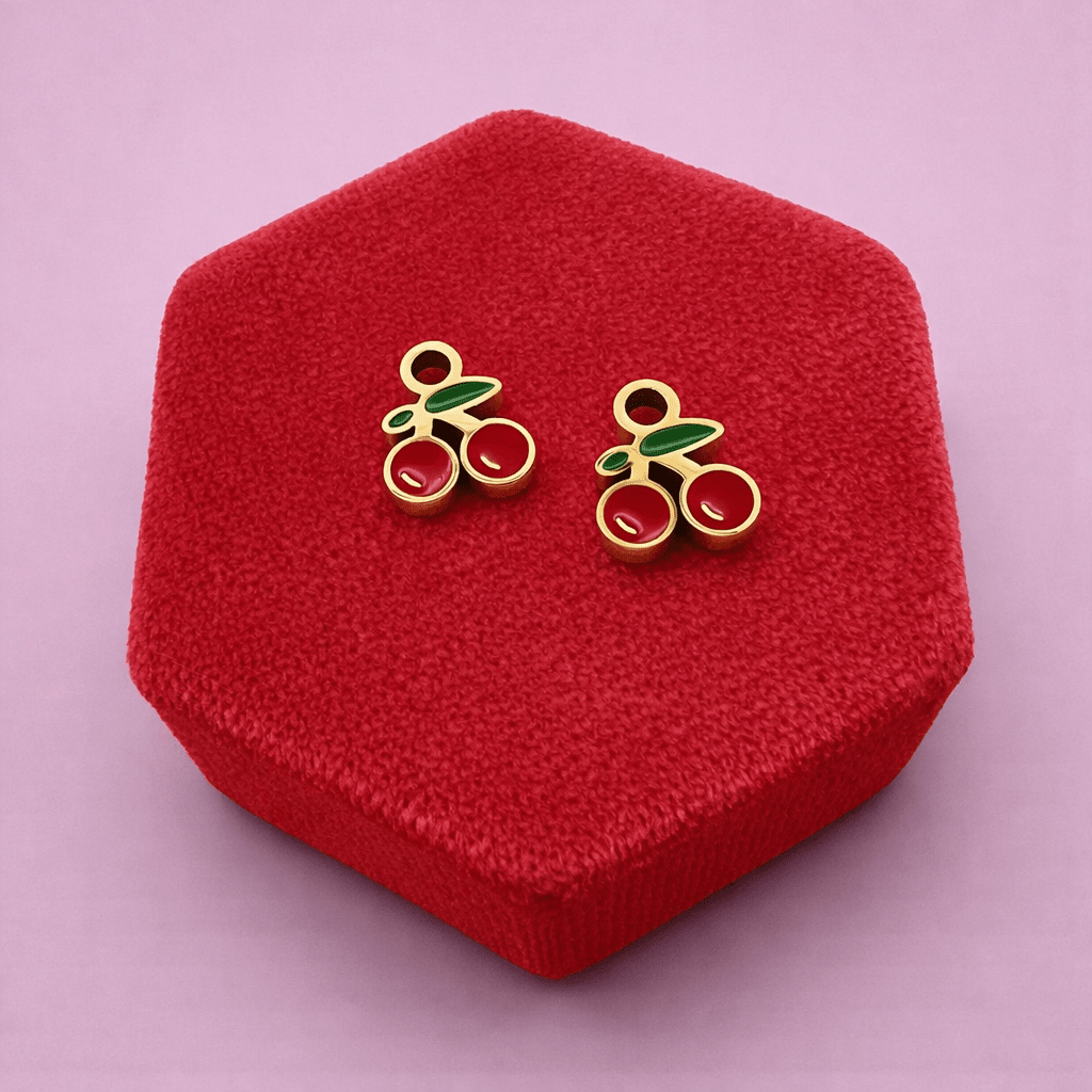 Gold Cherry Interchangeable Charms - Cherry On Top Jewelry Co.