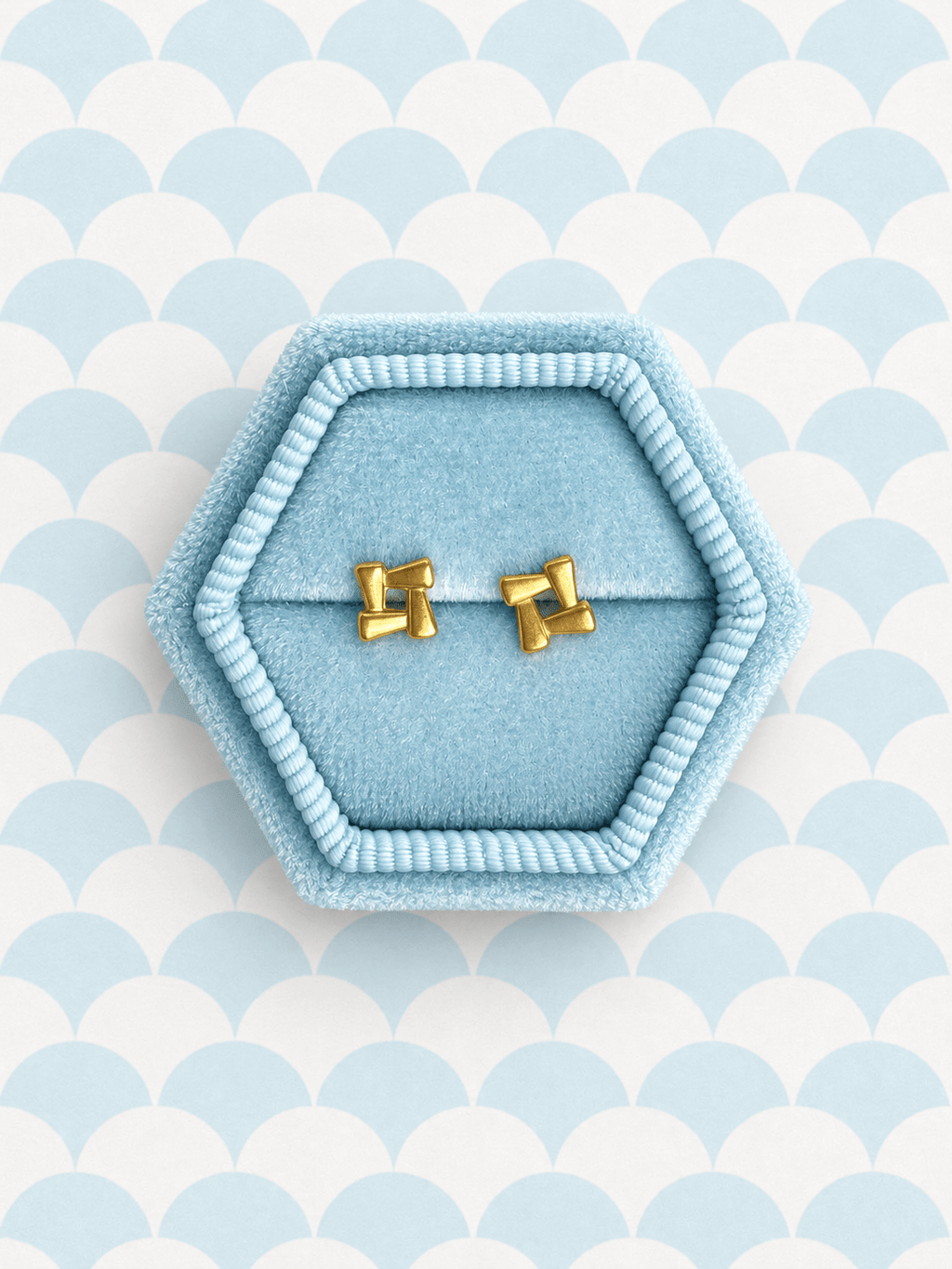 Gold Modern Square Ballback - Cherry On Top Jewelry Co.