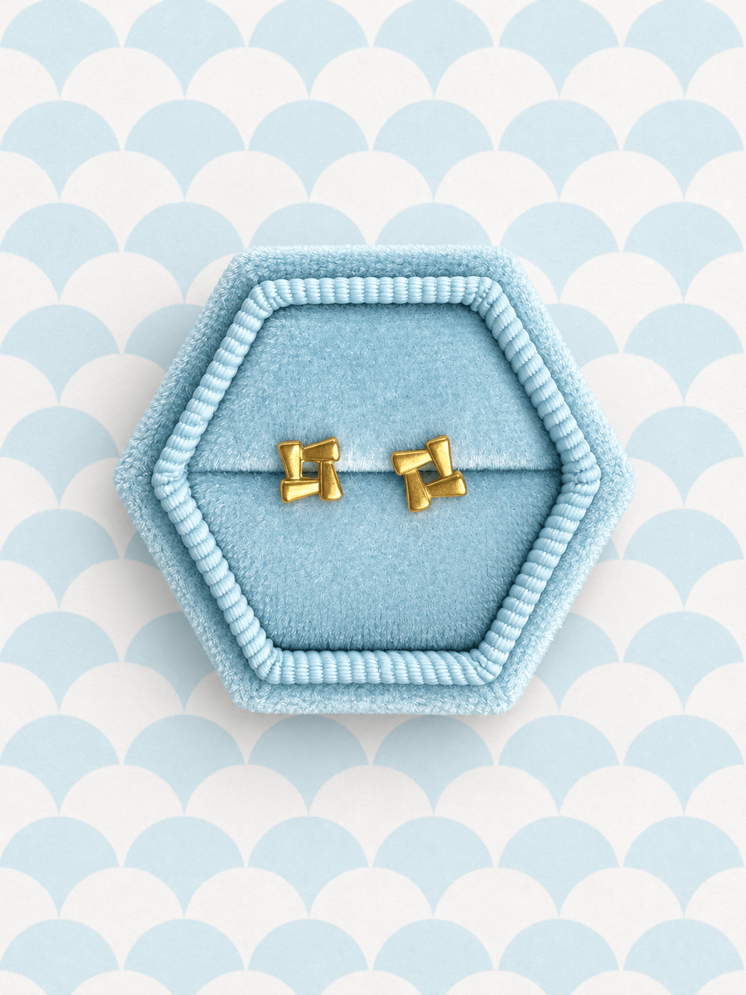 Gold Modern Square Ballback - Cherry On Top Jewelry Co.