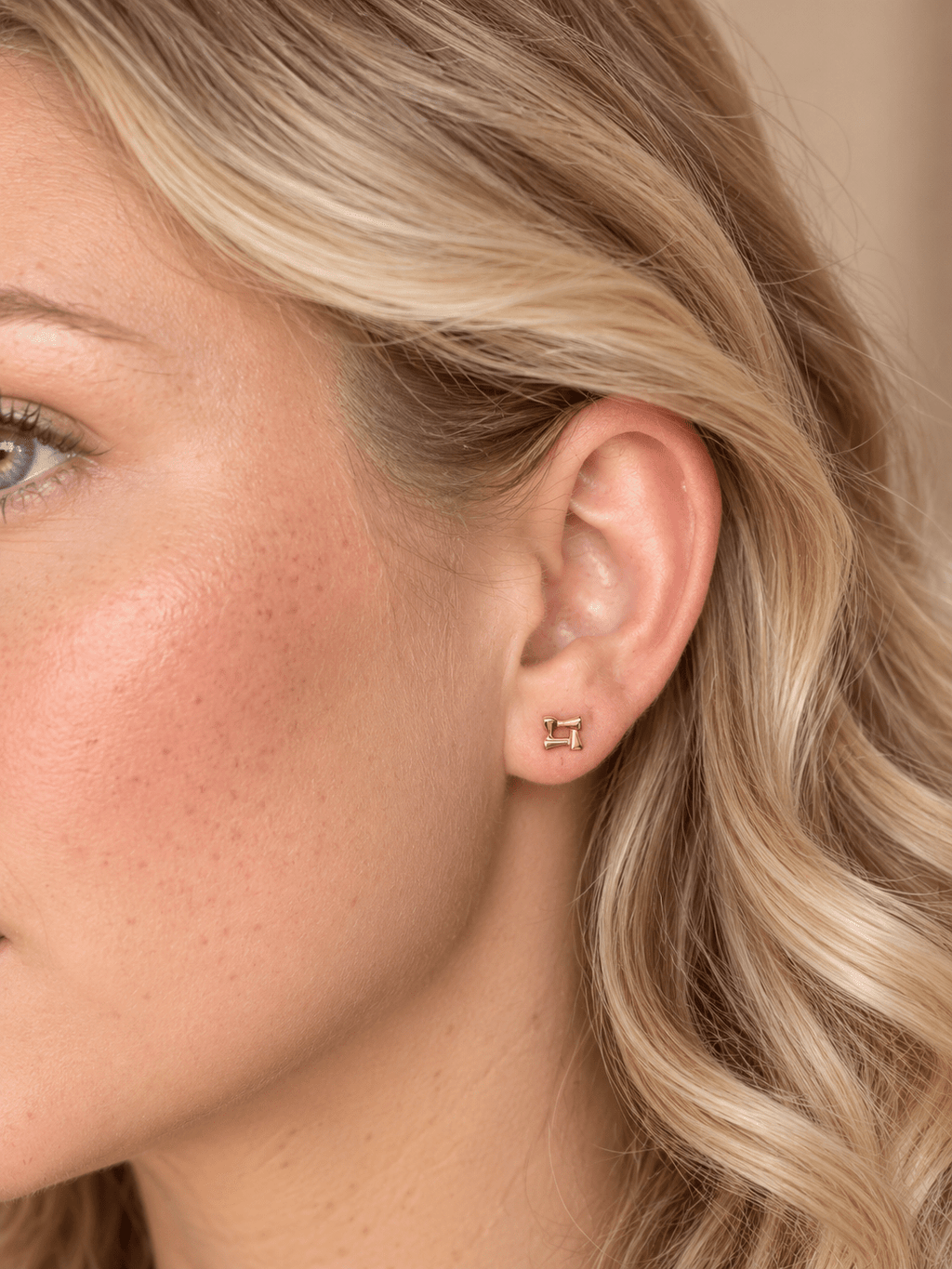 Gold Modern Square Ballback - Cherry On Top Jewelry Co.