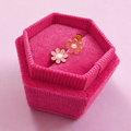 Gold & Peachy Pink Flower Screwbacks - Cherry On Top Jewelry Co.