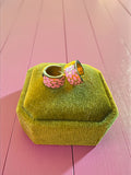 Gold & Pink Leopard Huggies - Cherry On Top Jewelry Co.