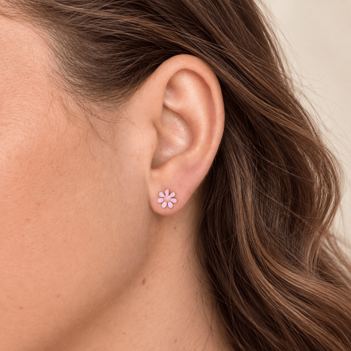 Gold & Purple Flower Screwbacks - Cherry On Top Jewelry Co.