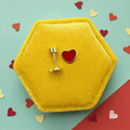 Gold Red Heart Screwbacks - Cherry On Top Jewelry Co.