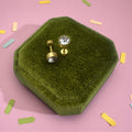 Gold Round Diamond Screwbacks - Cherry On Top Jewelry Co.