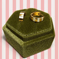 Gold Shell Striped Huggies - Cherry On Top Jewelry Co.