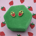Gold Strawberry Interchangeable Charms - Cherry On Top Jewelry Co.