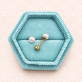 Gold White Pearl Screwbacks - Cherry On Top Jewelry Co.