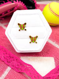 Heart of the Game 🥎 Premium Crafted Softball Stud Earrings - Cherry On Top Jewelry Co.