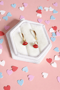 Kissy Lip Charms & Gold Huggies - Cherry On Top Jewelry Co.