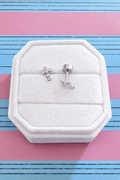 Mini Silver Zirconia Cross Screwbacks - Cherry On Top Jewelry Co.