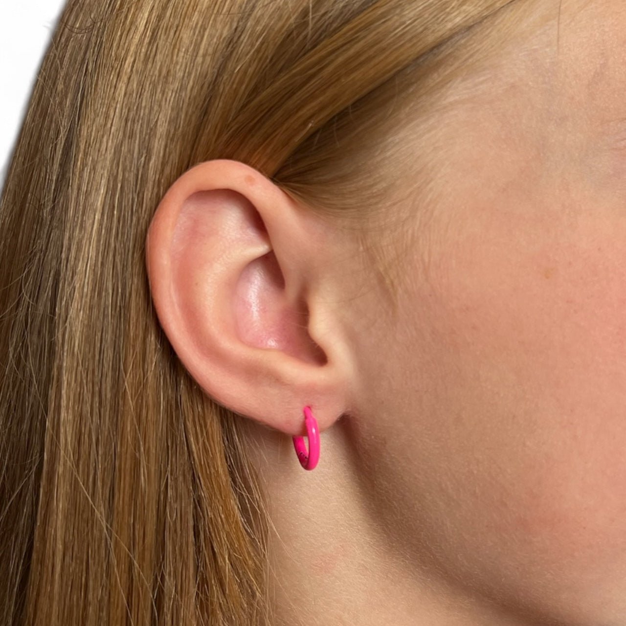 Neon Pink Huggies - Cherry On Top Jewelry Co.