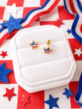 Patriotic Star Screwbacks - Cherry On Top Jewelry Co.