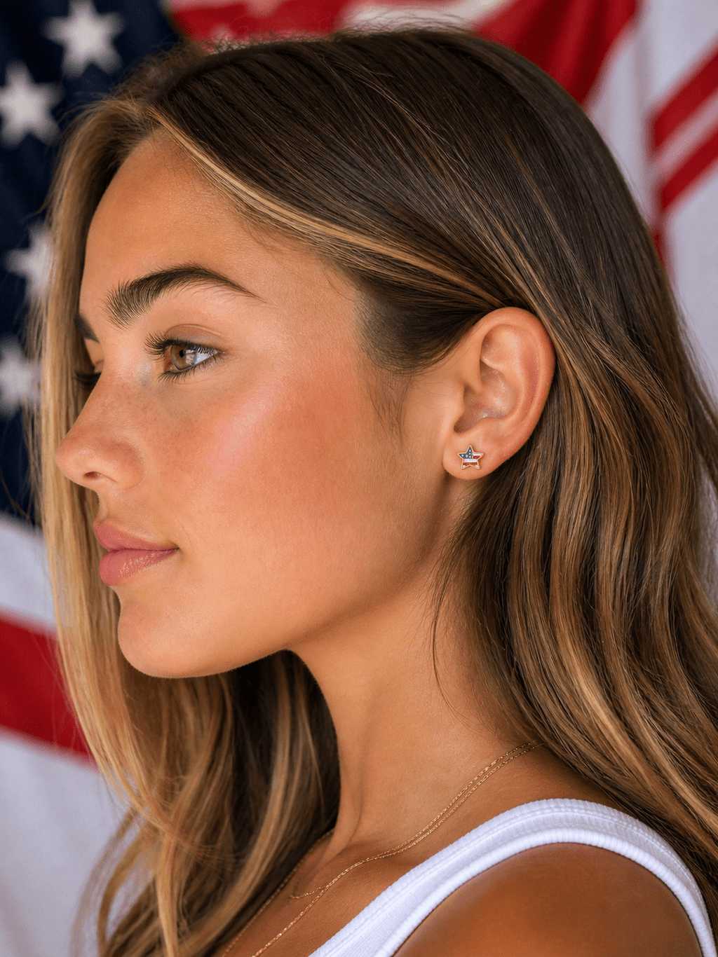 Patriotic Star Screwbacks - Cherry On Top Jewelry Co.