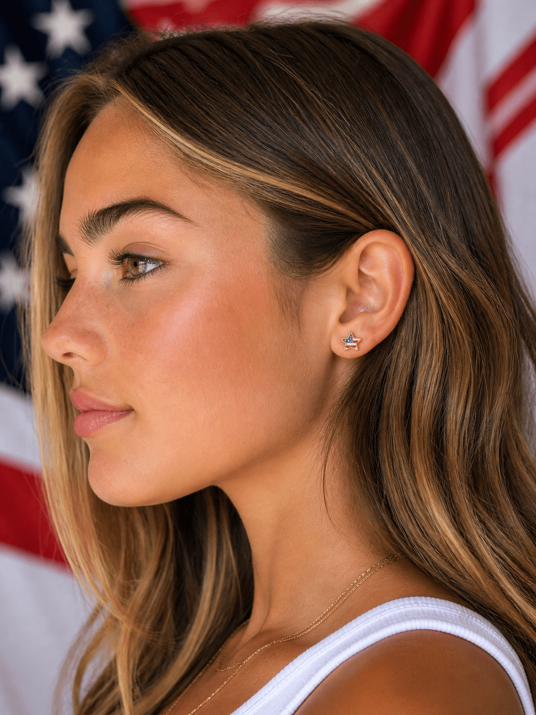 Patriotic Star Screwbacks - Cherry On Top Jewelry Co.