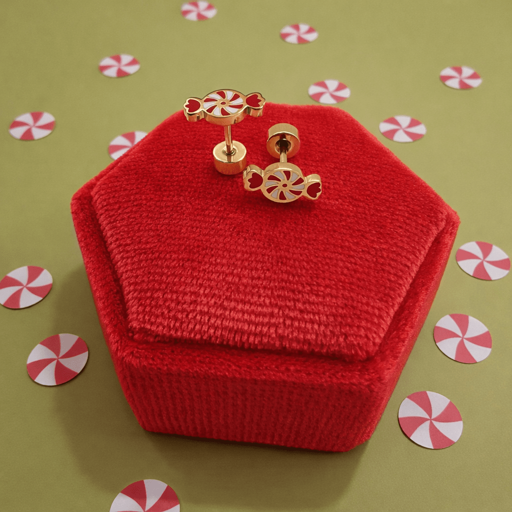 Peppermint Candy Screwbacks - Cherry On Top Jewelry Co.