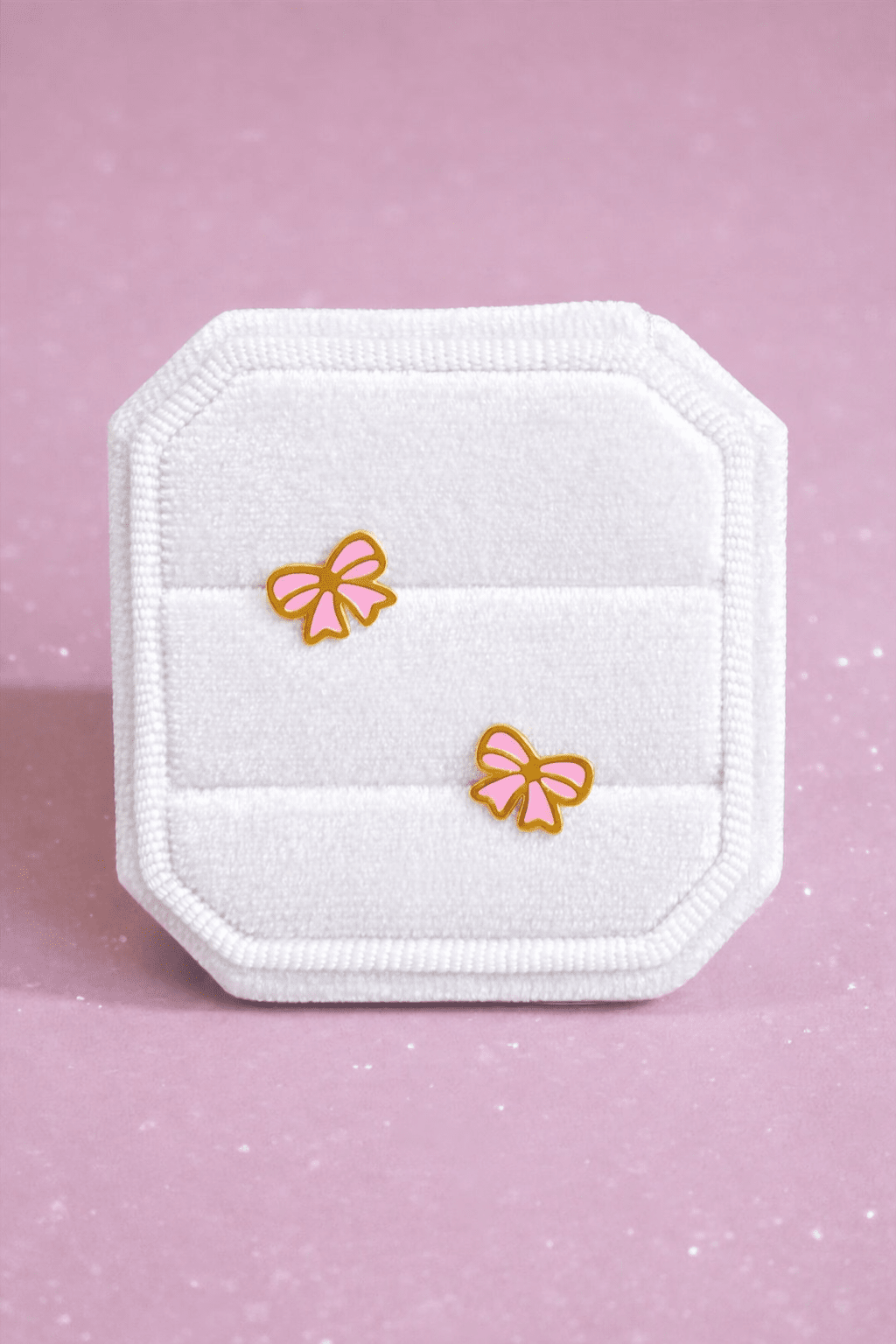Pink Bow Screwbacks - Cherry On Top Jewelry Co.